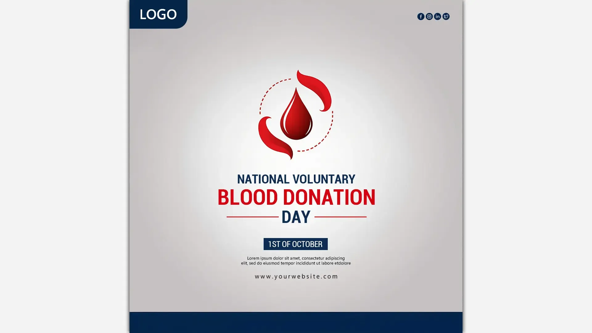 Minimalistic Instagram Post Design for Blood Donation Awareness Featuring Red Blood Drop image